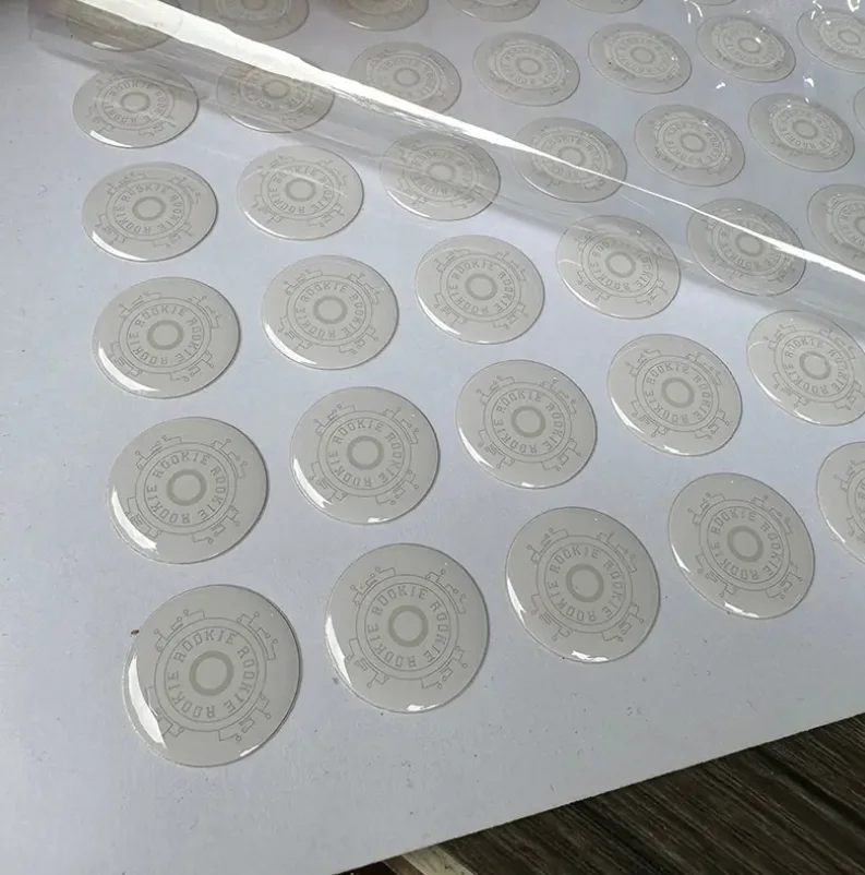 

Customized transparent waterproof 3D sticker, epoxy resin PU dome sticker label, durable with strong adhesive logo