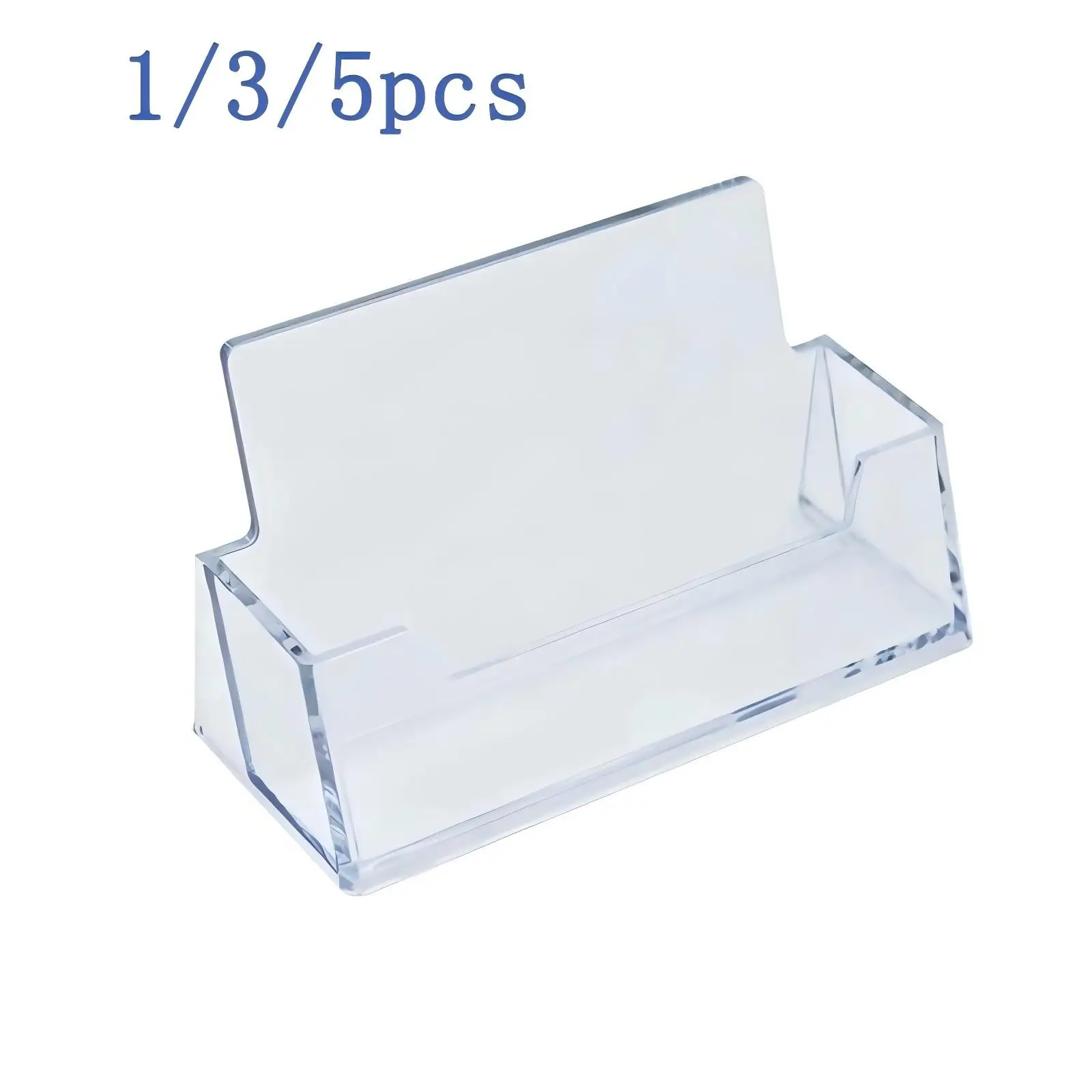 1/3/5 Pcs Clear Acrylic Desk Shelf Box Storage Stand - Transparent Desktop Business Card Holder or Place Card Holder