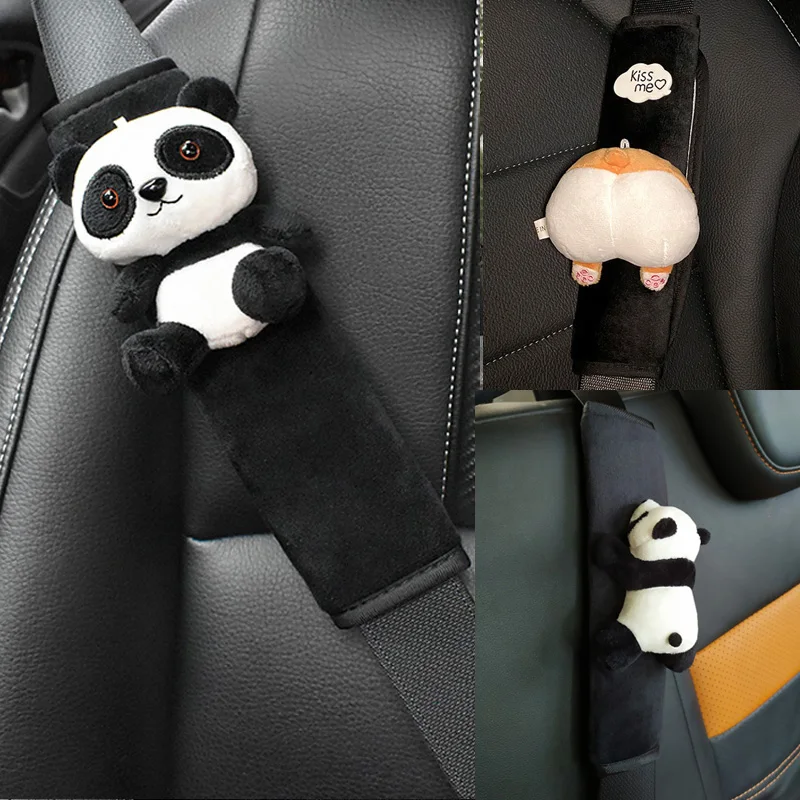 Funda de cinturón de seguridad con dibujos de animales para niños, arnés de cojín con correa de hombro para coche, 1 unidad