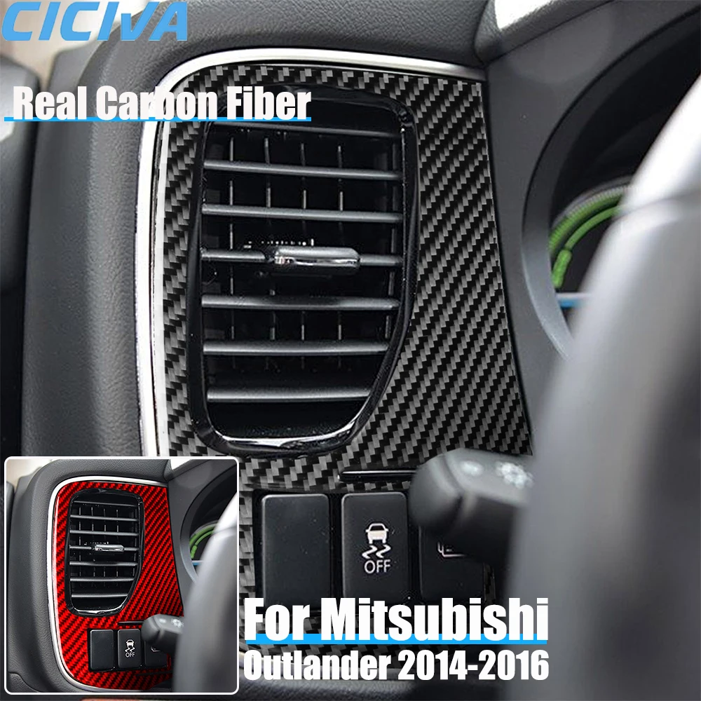 

Настоящее углеродное волокно, автомобильные аксессуары, приборная панель водителя, накладка на вентиляционное отверстие, мягкая наклейка для Mitsubishi Outlander 2014 2015 2016