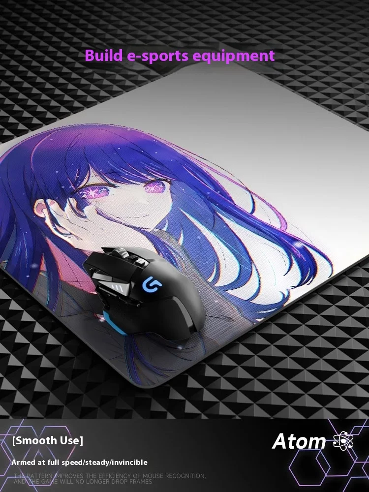 ATOM AT1636 Photovoltaic Glass Mouse Pad Tempered Upgrade Smooth FPS Anime Esports Game Office Desk Pad Customized Mouse Pad