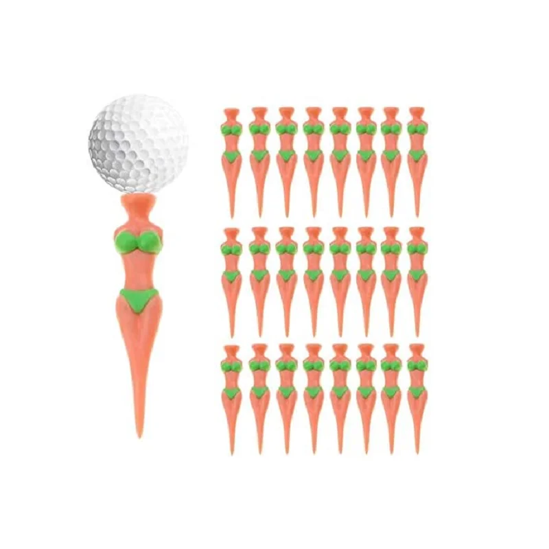 24pcs Golf Tees 3" Nude Woman Plastic Golf Tees, Golf Sexy Girl Lady Tees Fun Holder Divot Home Golf Training