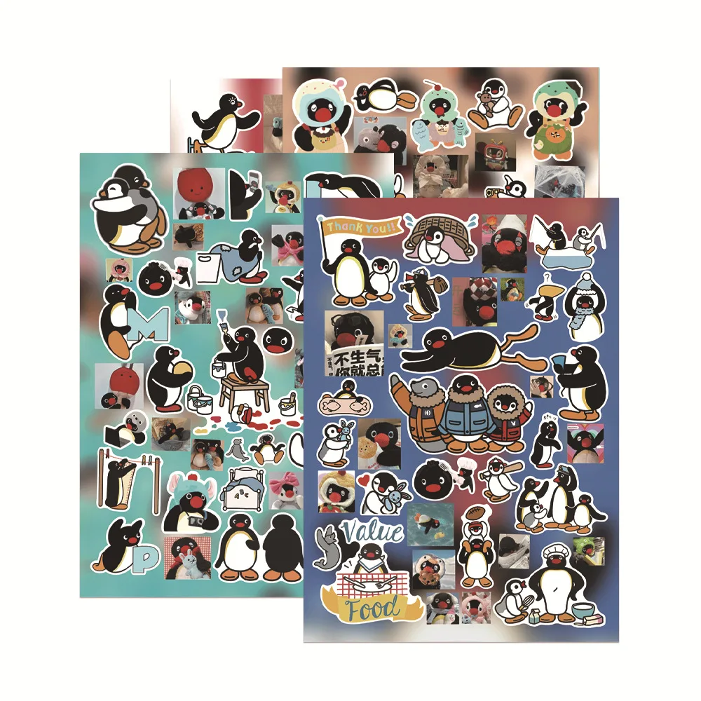 8pcs Pingu Penguin Die Cut Stickers High Aesthetic Cartoon Graffiti Phone Case Collage Material Waterproof Decals Diy Craft