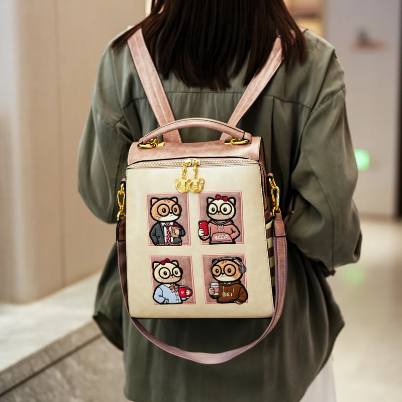 Casual Backpack for Women, Lightweight Cartoon Travel, Large Capacity Women's Backpack, University Girls' School Bag, Handbag
