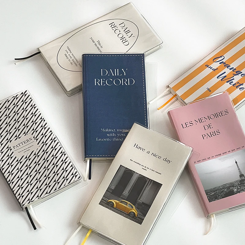 Korean Style Notebook Soft Leather Hand Account Book  Exquisite Cover Horizontal Lines Inner Pages Portable Student Stationery