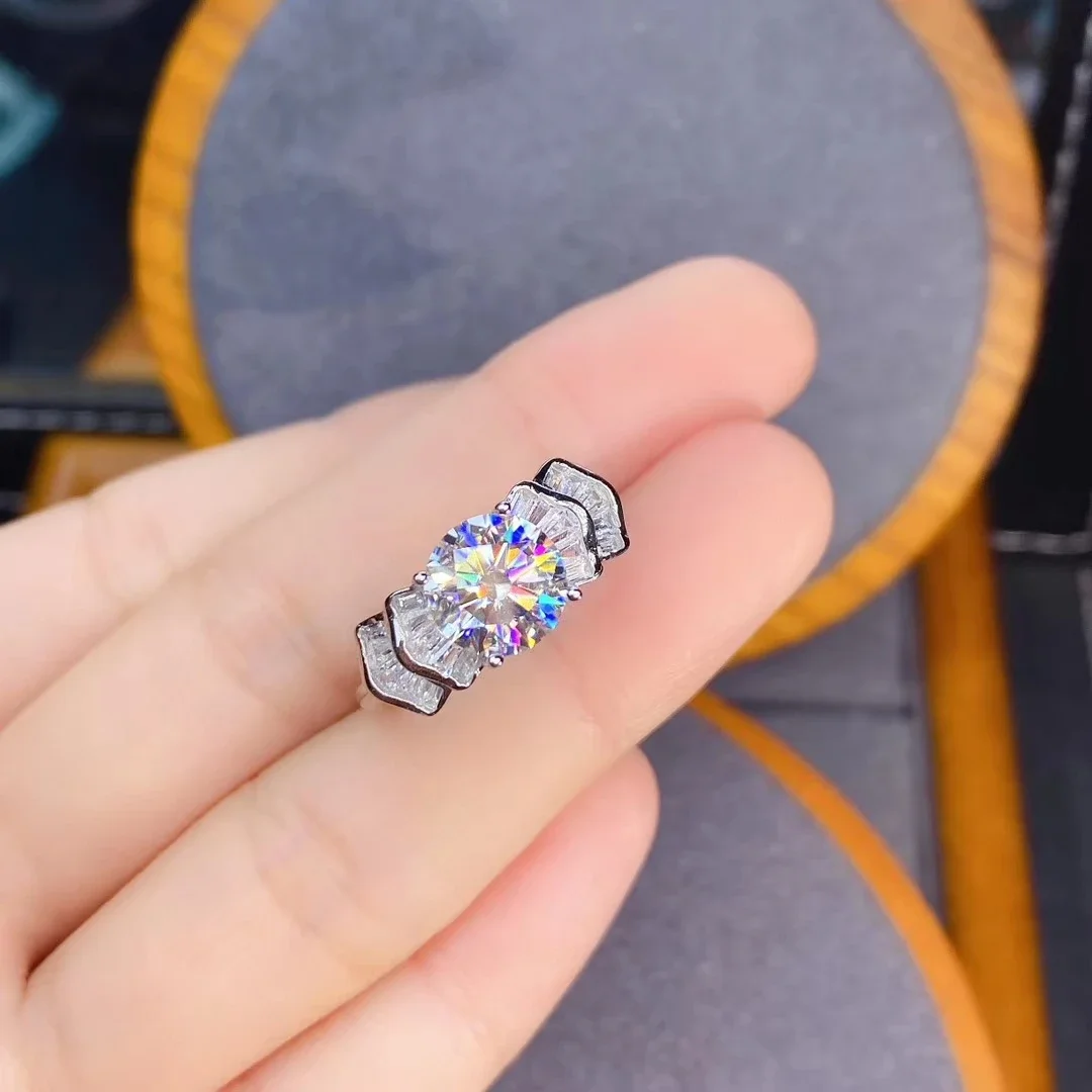 

moissanite ring for women jewelry engagement ring for wedding 925 silver ring shiny gem birthday gift luxury jewelry