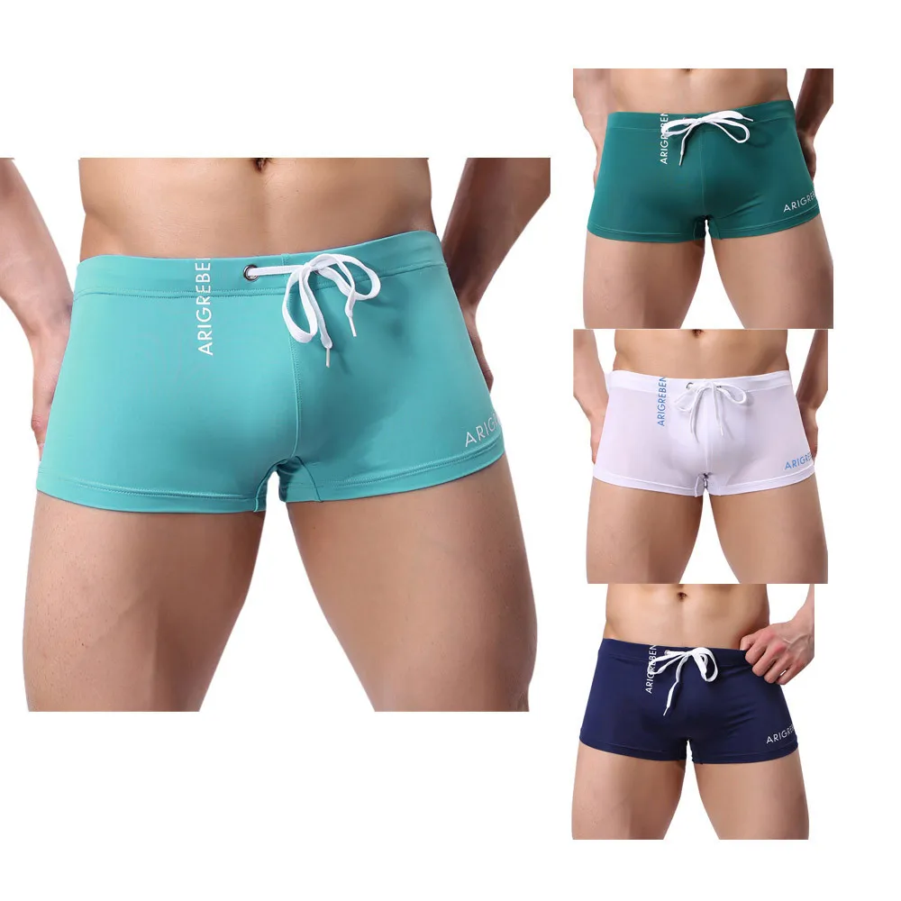 

Male Fashion Lightweight Soft and Comfortable Boxer Shorts Simple Solid Color Beach Swimming Shorts Daily Home Clothes