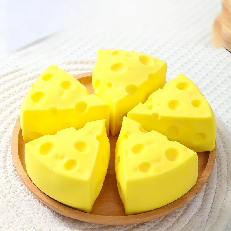 Squishy Square Cheese Squeeze Toys Slow Rebound Push Stress Relief Sensory Toy Soft Butter Cheese Fidget Toy Christmas Present