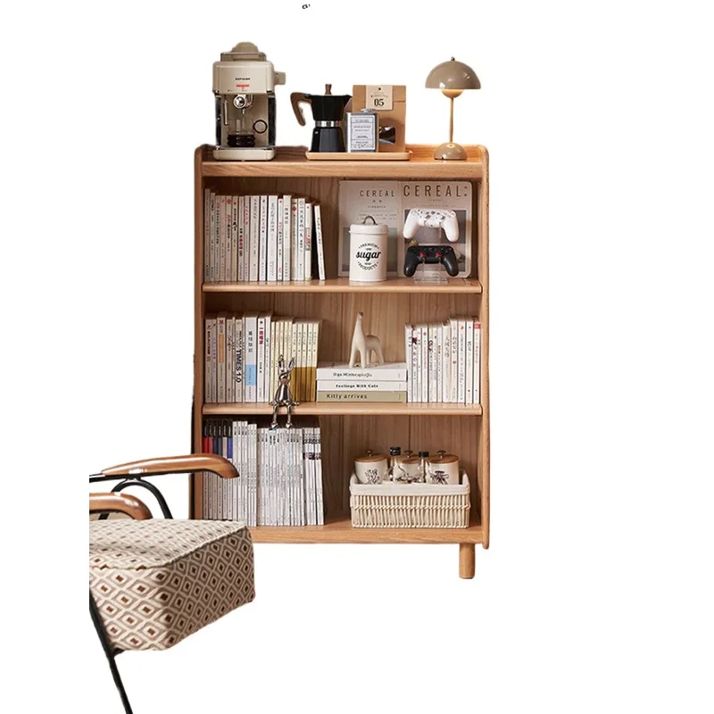 

Nordic all solid wood display, bookcase laminate adjustable bookshelf, household shelf, living room TV storage side cabinet