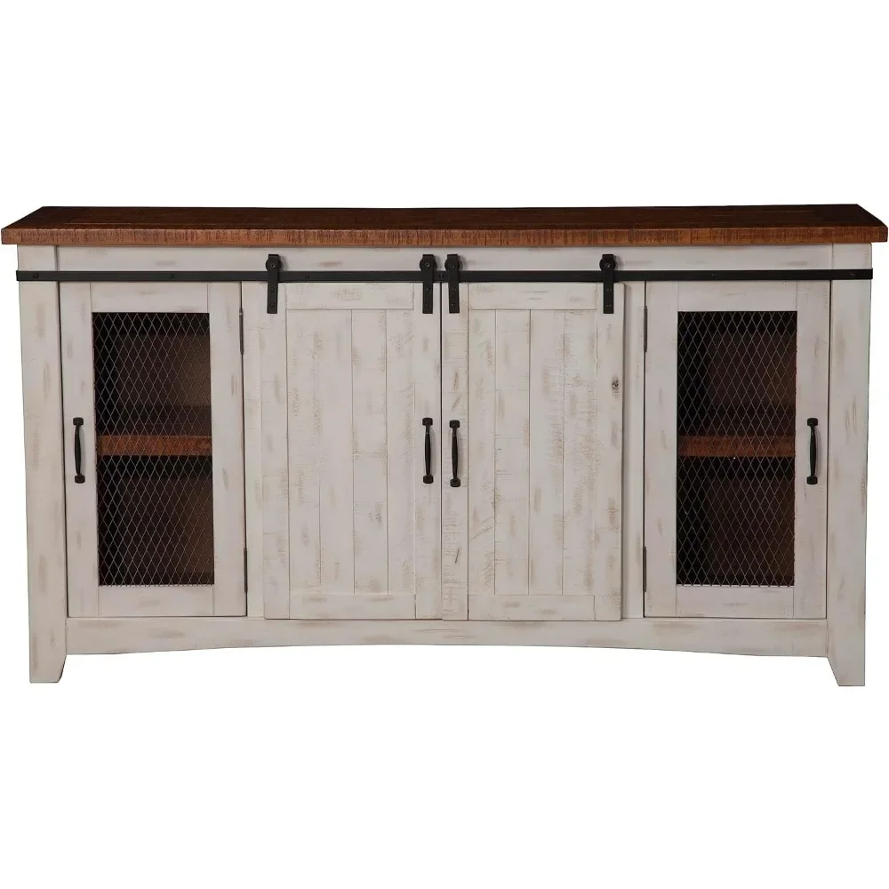 

Taos 70" TV Stand Antique White & Aged Distressed Pine