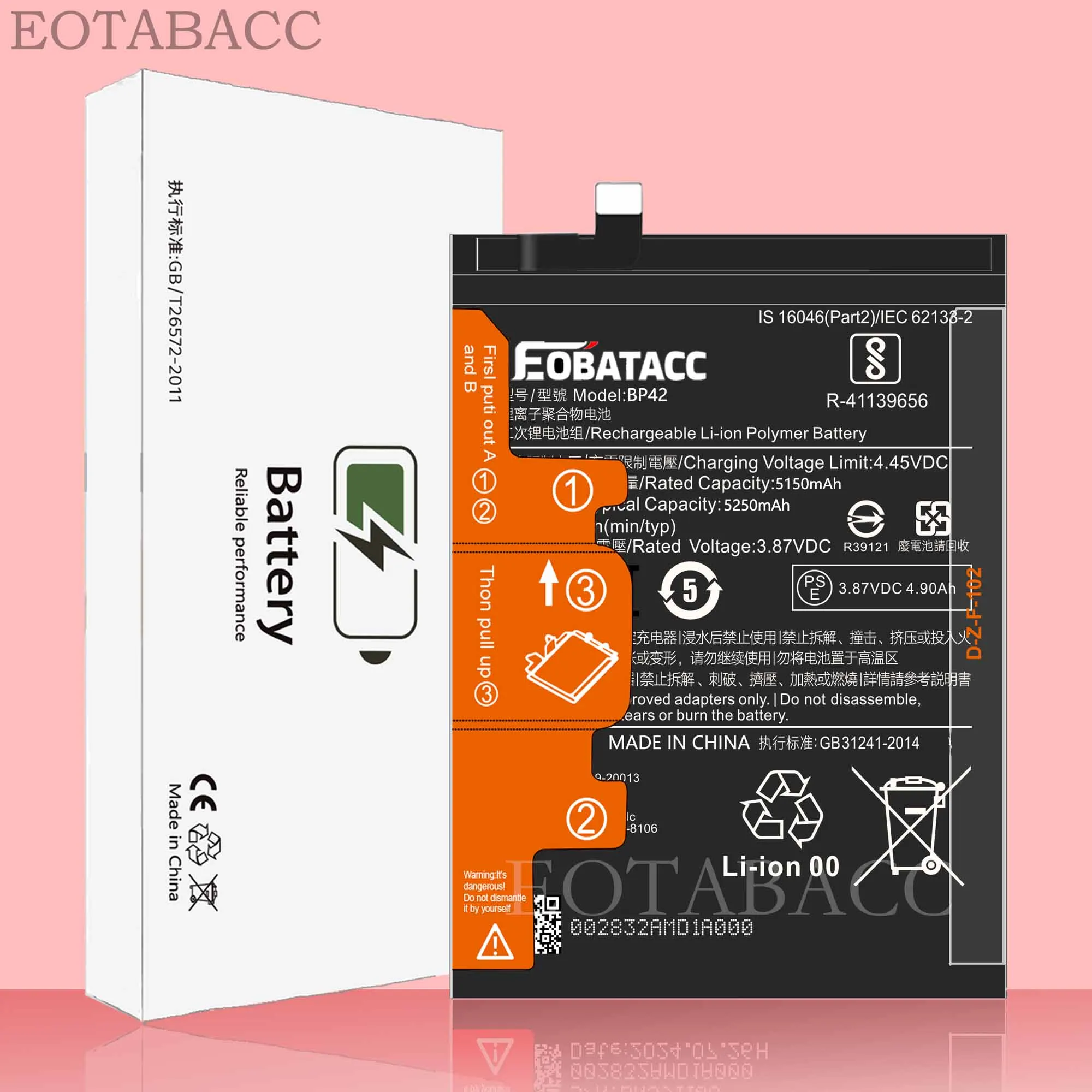 EOTABACC 100% Nova Bateria Original BP42 5250mAh Para XIAOMI 11 Lite/Mi 11 Lite 5G NE / 2109119 Bateria DG + ferramentas