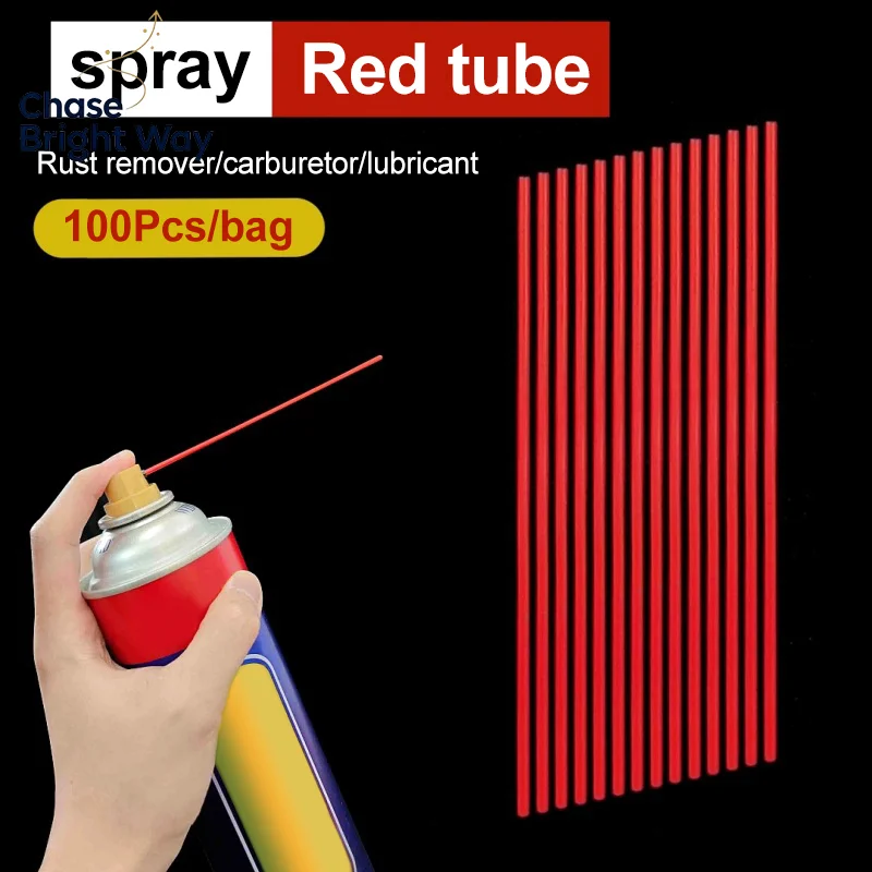 100Pcs Spray Can Extension Straw Replacement Accessories Rust Remover Lubricant Spray Straws