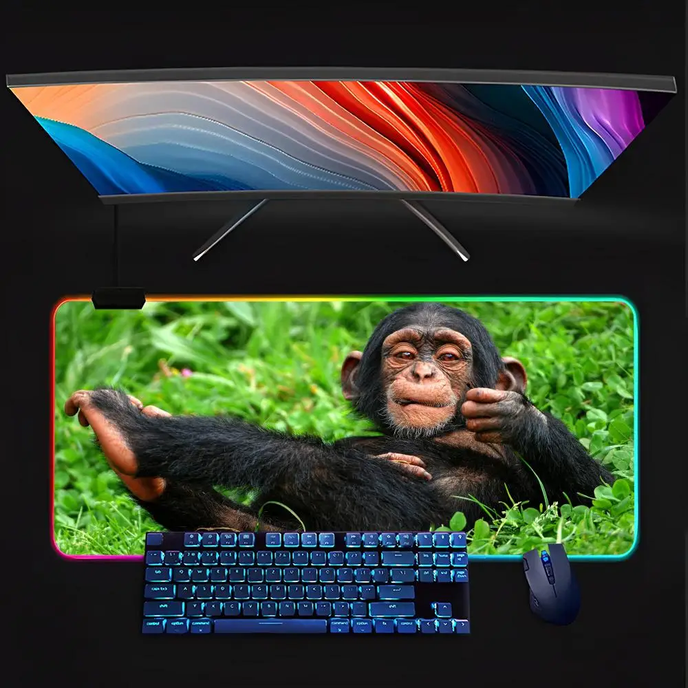 Sexy Aap Kont Die Mannen Houden Van Muismat Rgb Pc Gamer Toetsenbord Led Gloeiend Rubber Gaming Computer Mause Pads Schattige Cartoon Gaming