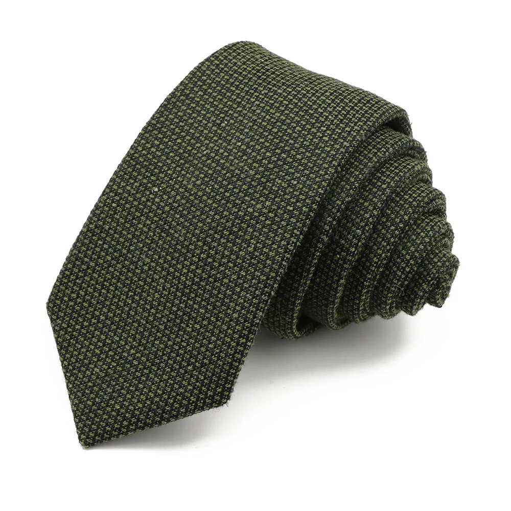 الكلاسيكية 6 سنتيمتر الصلبة مخطط القطن نحيل ربطة العنق الكاكي رمادي ضيق التعادل بدلة عمل سهرة قميص الرجال الإكسسوارات هدية