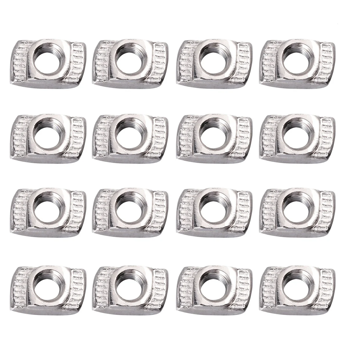 100pcs Aluminum Profile T-Nut For 20X20Mm European T Slot Extrusions M4X10X6 Nickel Plated Carbon Steel Fastener T-Nuts Nut