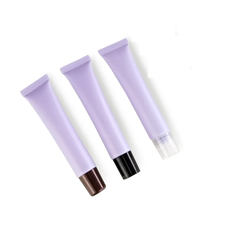 20ml Squeeze Lip Gloss Tubes Container Frosted Matte Purple Lip Balm Plastic Liquid Lipstick Tube Lipgloss Squeeze Tubes 50pcs