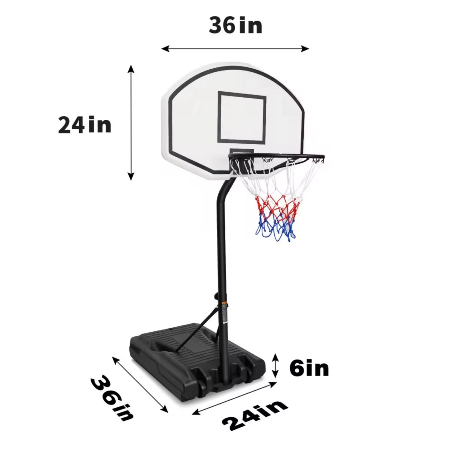 Nuova piscina portatile per canestro da basket a bordo piscina da 3,1ft a 4,7 piedi supporto per porta del sistema di basket regolabile in altezza