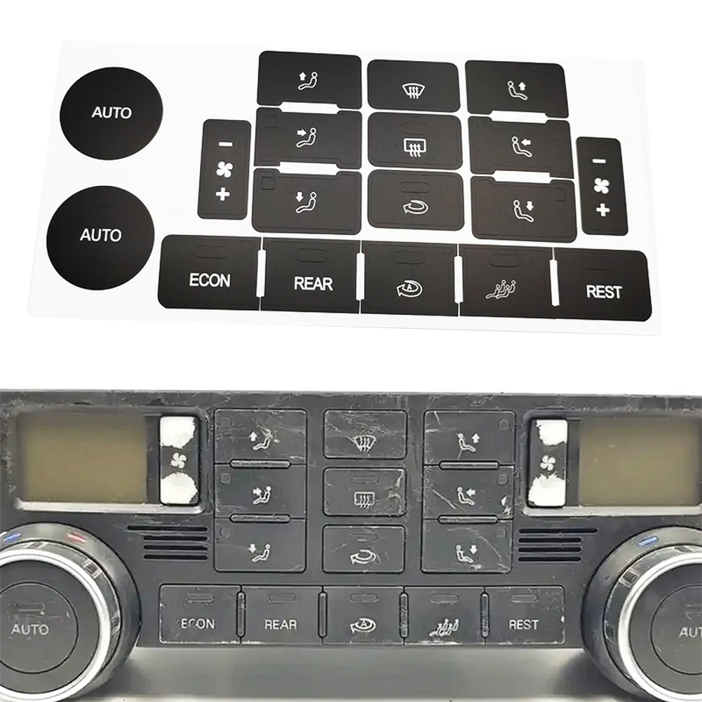 Vinyl AC Climate Control Button Decal Sticker Compatible with For Touareg Interior Panels from 2004 Through 2009