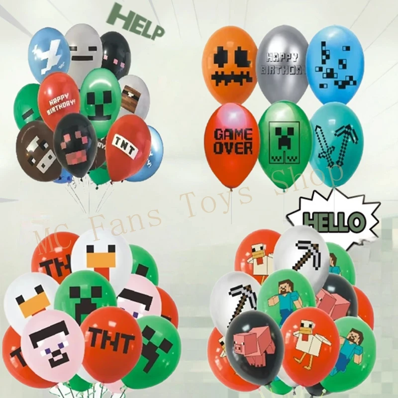 Новинка 2025 года, 24 шт./компл., воздушные шары My World, 12 дюймов, фигурки My World MC, латексные шары, детские украшения для дня рождения, игрушки