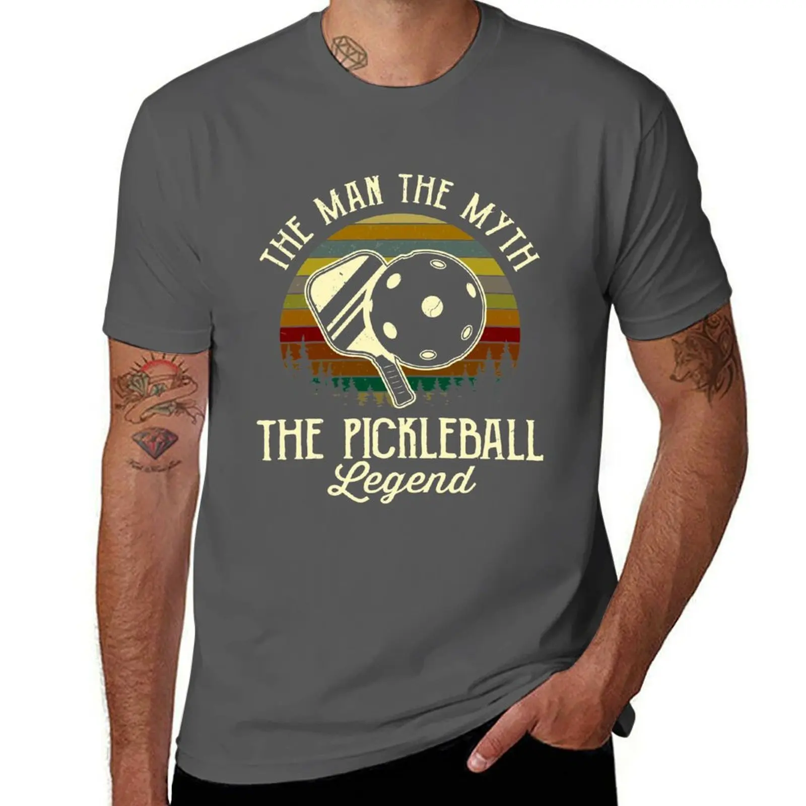 

Pickleball- The Man, The Myth, The Legend T-Shirt man t shirt graphic t shirts with prints T-Shirt