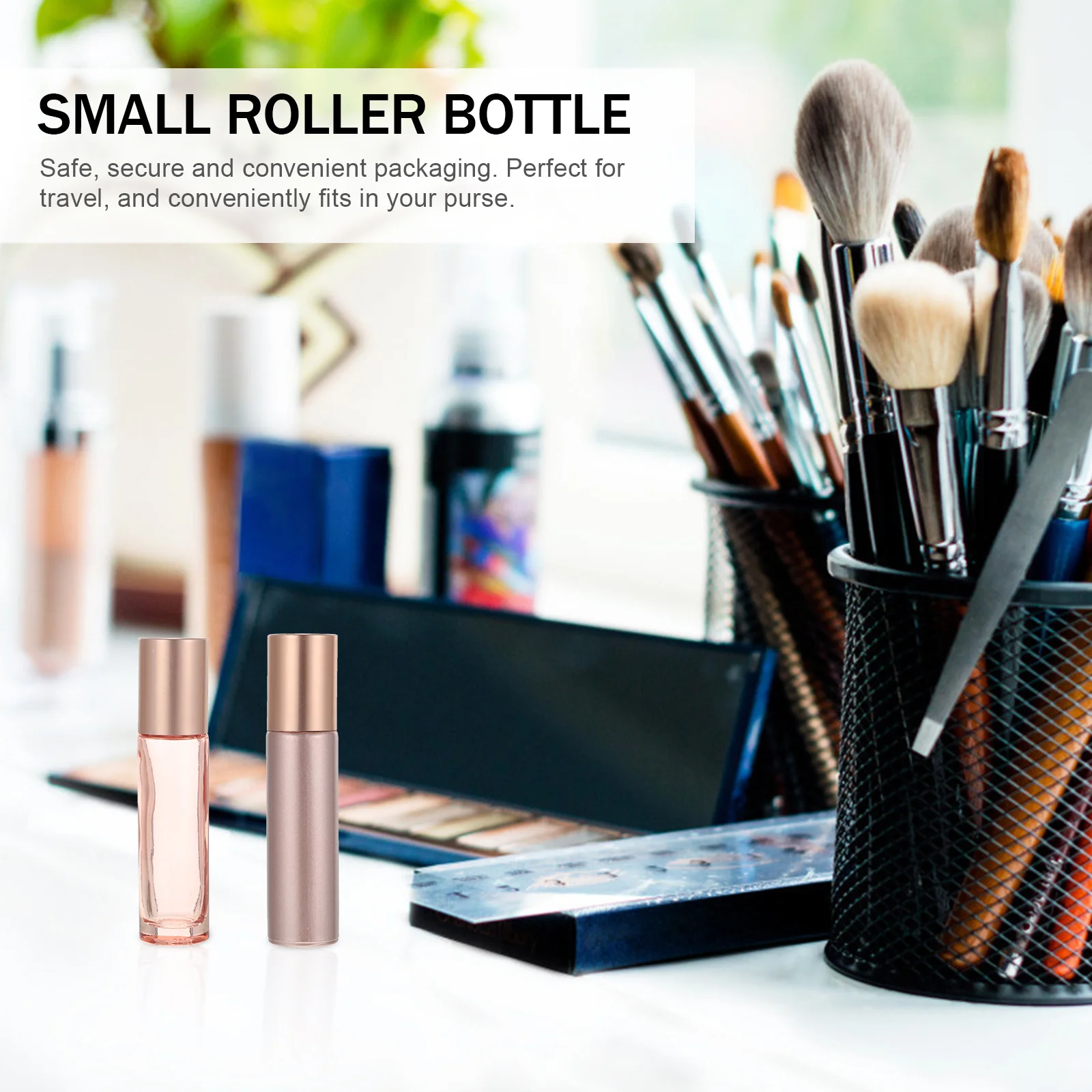 

12Pcs Aromatherapy Essential Oil Glass Roller Bottles Leakproof Refillable Small Portable Roller Bottle Dispenser Travel Purse