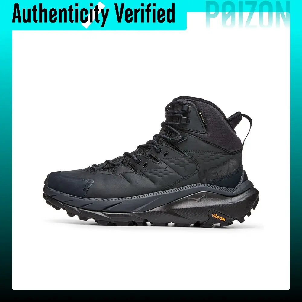 HOKA ONE ONE Kaha 2 GTX Comfortable Round Toe Cushioning Breathable Lightweight High top Outdoor Shoes Men's Black 1123155-BBLC