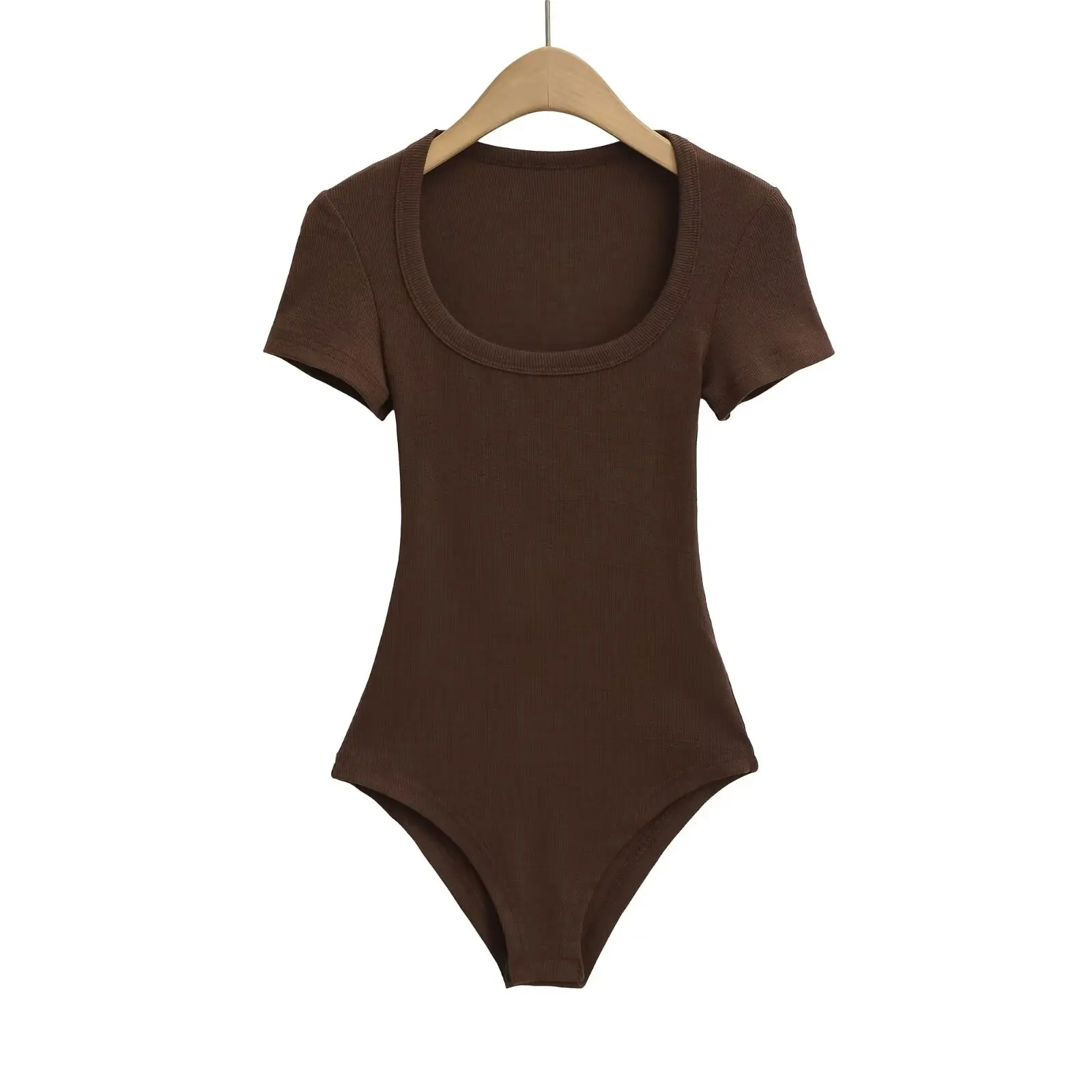 Street Sle ort Sve Slim Fit U-Ne T-Shirt Damen Basic Elastic Bodycon Slim Fit Hot Girl Base Einteiliger Anzug