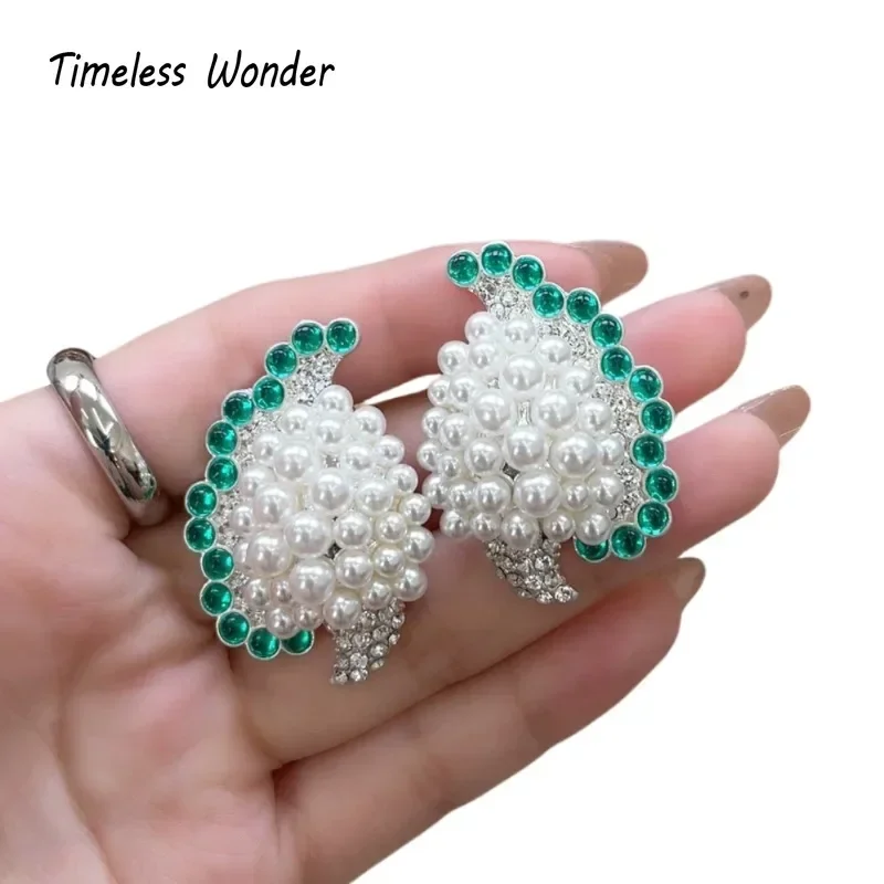 

Timeless Wonder Fancy Zircon Geo Pearl Tree Stud Earrings for Women Designer Jewelry Runway Gift Brincos Sweet Top 4263