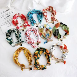 Fashion Ribbon Scarf Necklace Neckerchief Scarves Neck Wraps Clavicle Choker Neckband Chain Decoration Accessories for Women