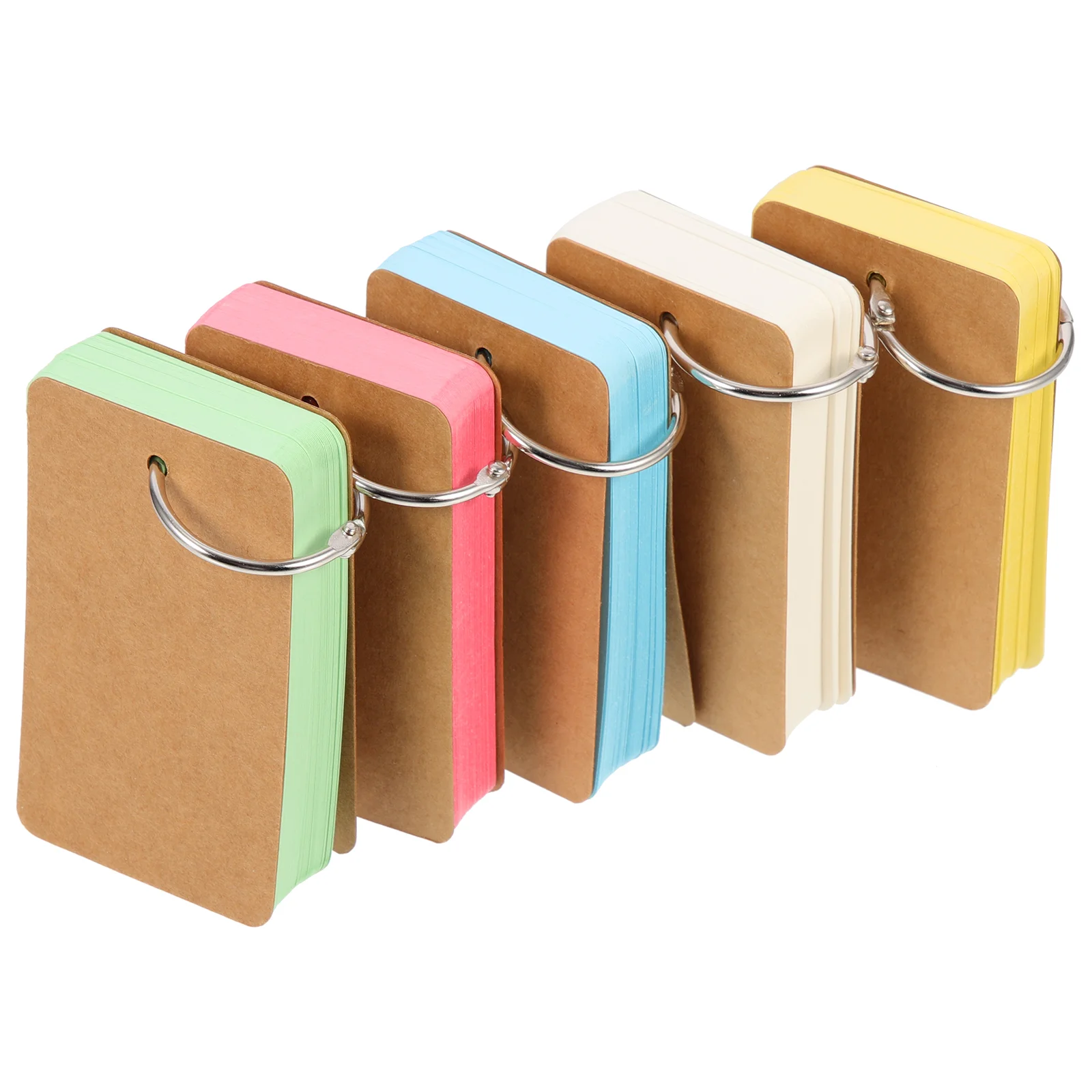 

5 Pcs Card Stock Notepad Portable Blank Flashcards Notepads Practical Memory Paper Words Student