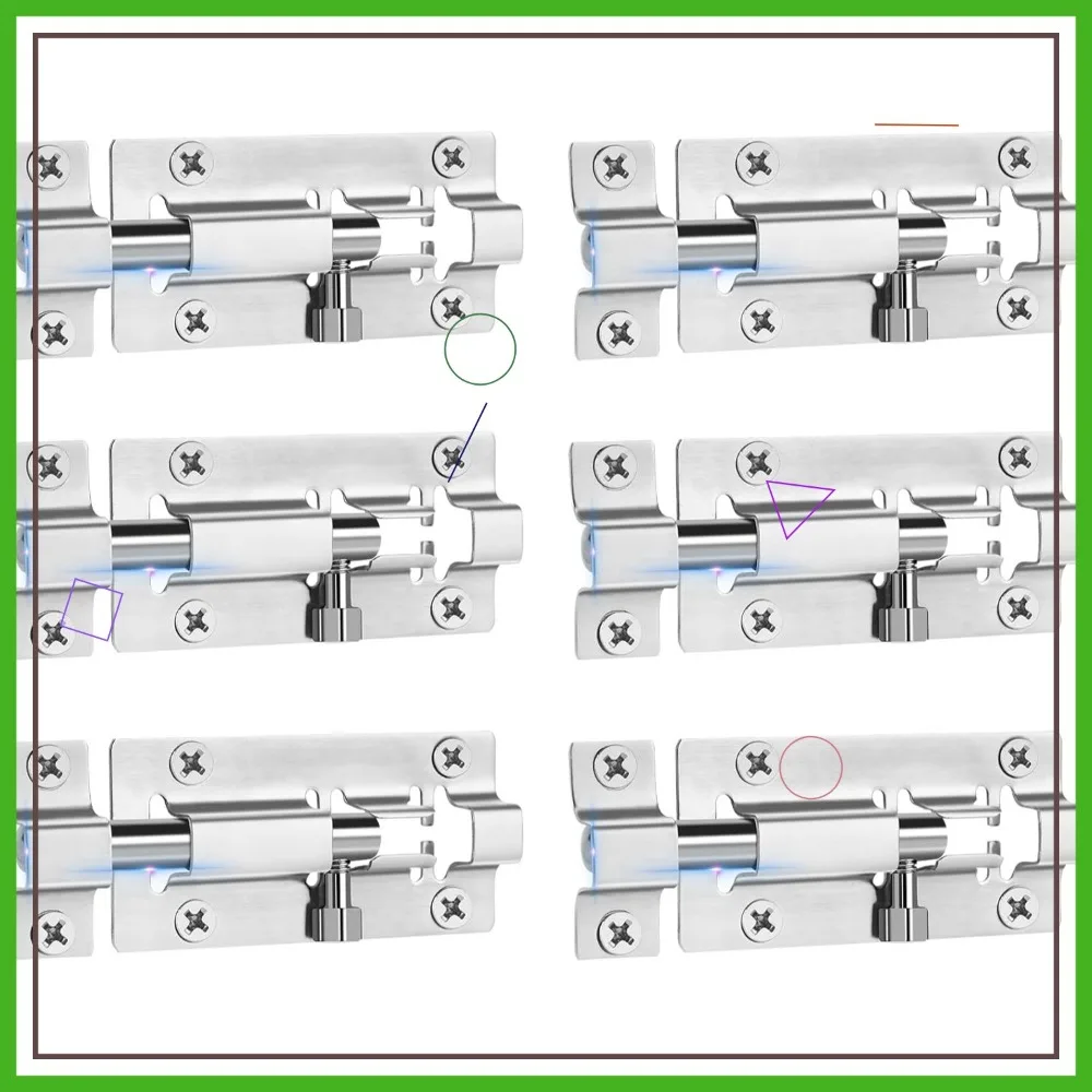 

6 Pack Slide Lock, 3 Inch Barrel Bolt Latch, Stainless Steel Door Locks with 36 Screws