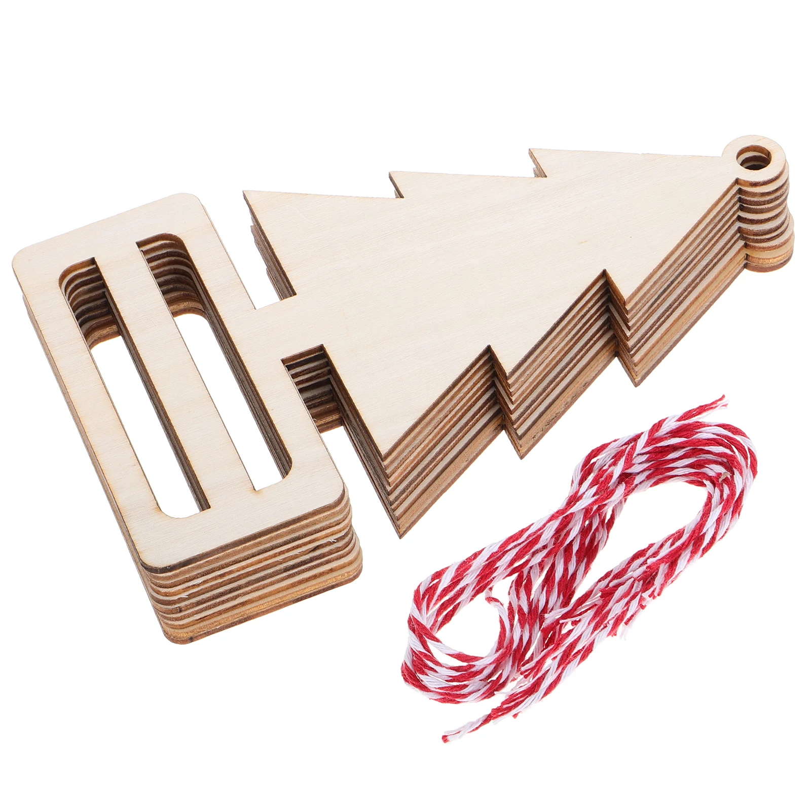 

10Pcs Meticulously Crafted Wooden Christmas Tree Ornaments Unfinished Blank Cutouts Party Decor Crafting Supplies Multi Use
