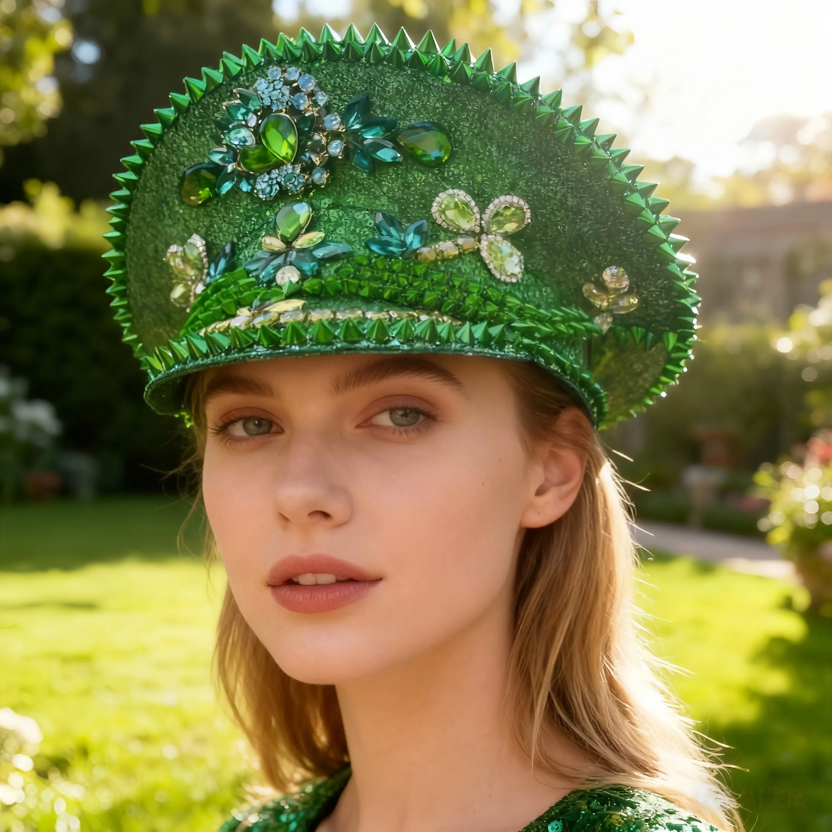 Cappello per costume di Halloween HongLuan, cappelli da capitano con strass per donna festival Burning Man, accessori femminili cosplay