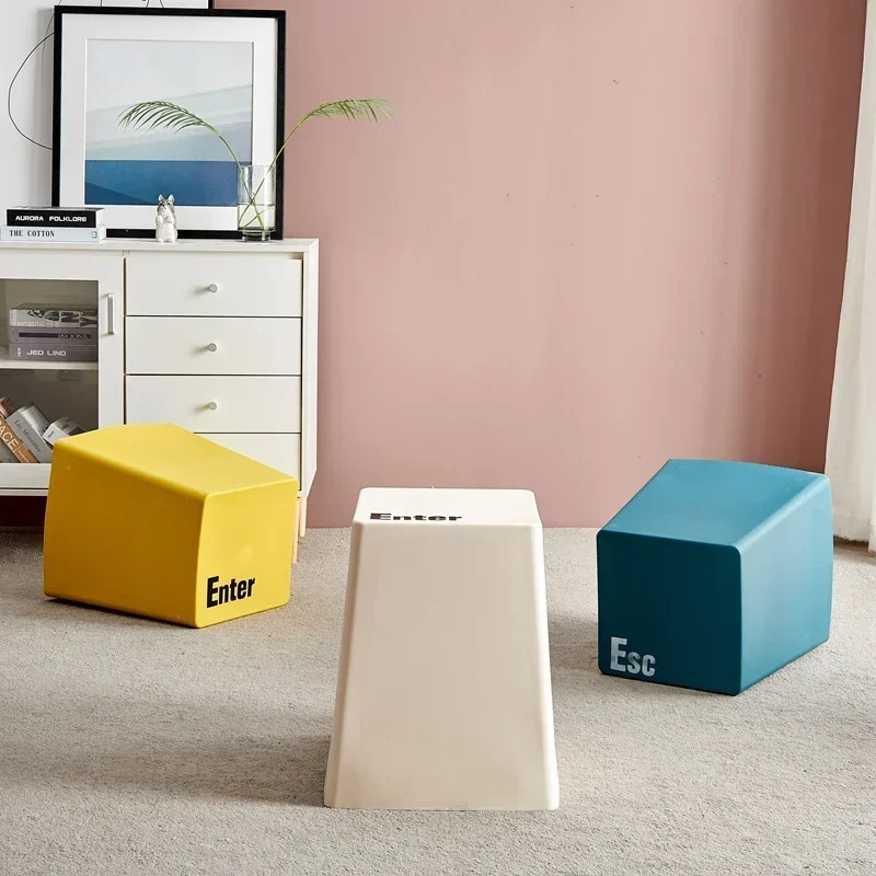#Nordic Style Home Living Room Plastic Thickened Dining Table Bench Restaurant Dining Plastic Square