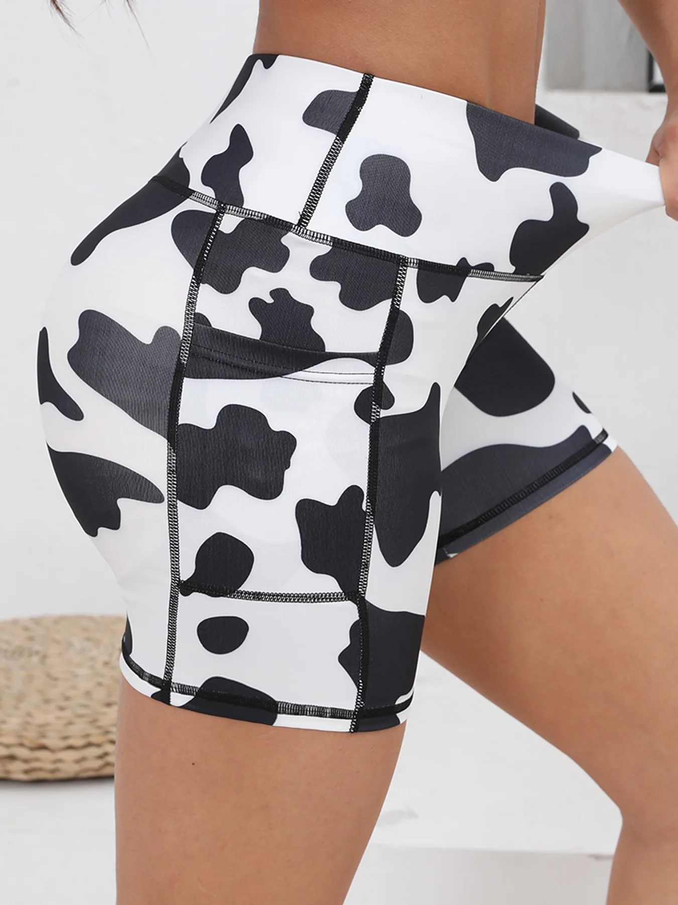 Biker Shorts for Women with Pockets Waisted Tummy Control Workout Yoga Running Gym Tennis Shorts - Image 3