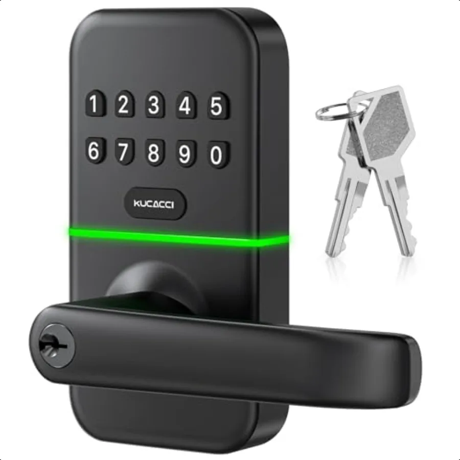 Smart Door Handle Lock with Keypad: Keyl Entry Digital Knob for Front Door Electronic Smart Lock with Keypad Exterior Code Door