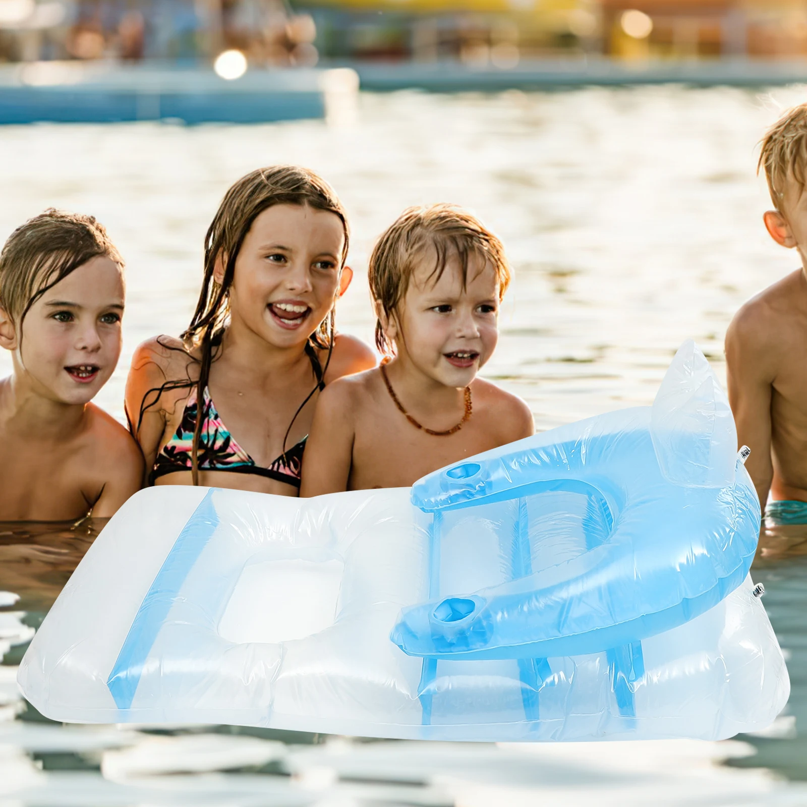 1pc Pvc Bed Inflatable Portable Pool Lightweight Beach Float Summer Outdoor Pool Float Pad Mat Swimming Floating Pad
