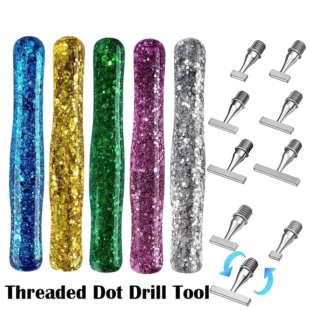 Replacement Pen Heads Shiny Diamond Painting Pen DIY Craft Embroidery Point Drill Pens 3D Print Pen Tips Metal Screw Thread Tips