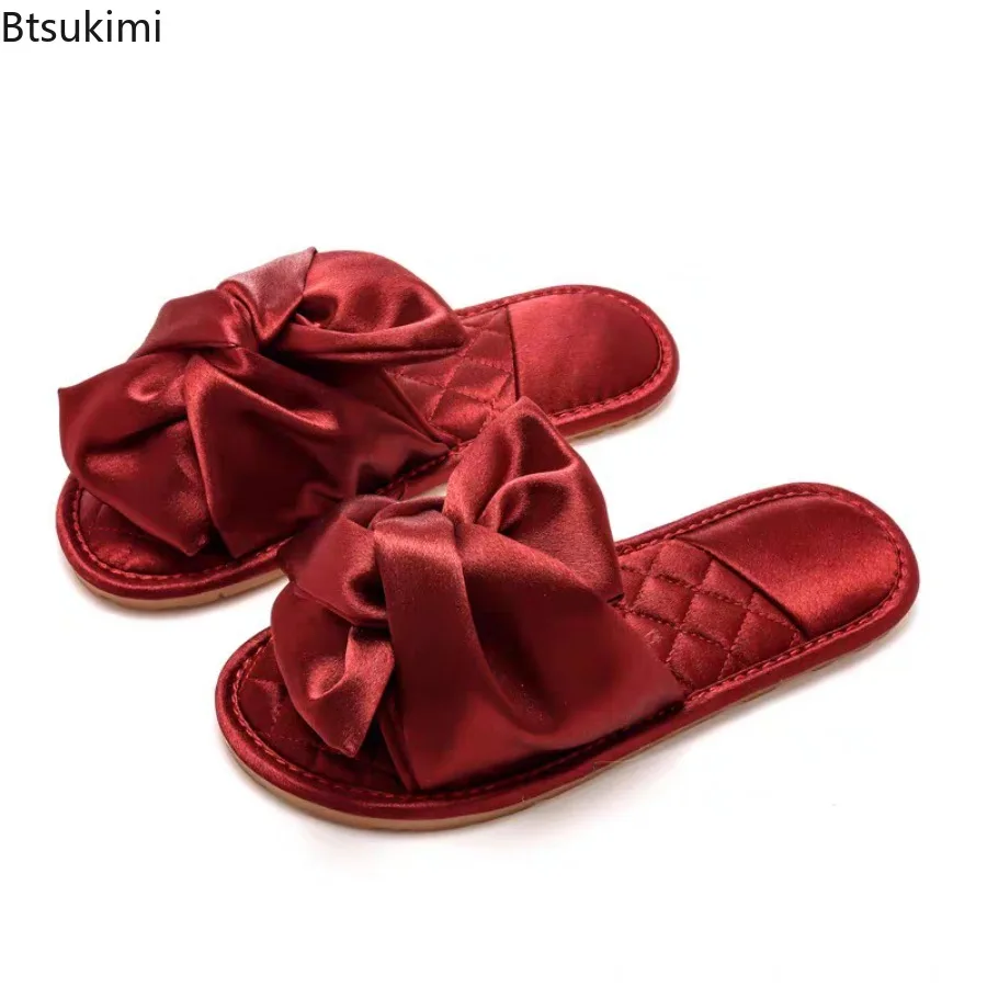 2025 Spring and Summer Chinese Style Party Men's Wedding Slippers Red Black Satin Home Slipper Home Sandals Male Casual Shoes