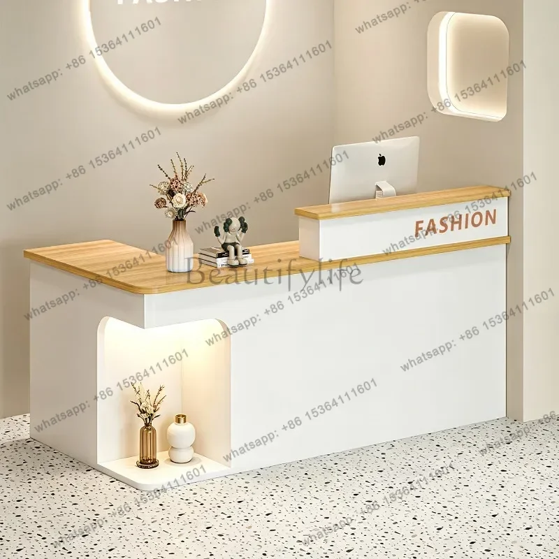ld Hotel Beauty Reception Desks Modern Organizers European Display   Aesthetic Salon Mostrador Commercial Furniture