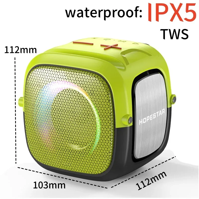 HOPESTAR Mini Wireless Bluetooth Speaker Outdoor Portable Waterproof Subwoofer Stereo Bass 2400MAH FM Radio TF Card Sound Box