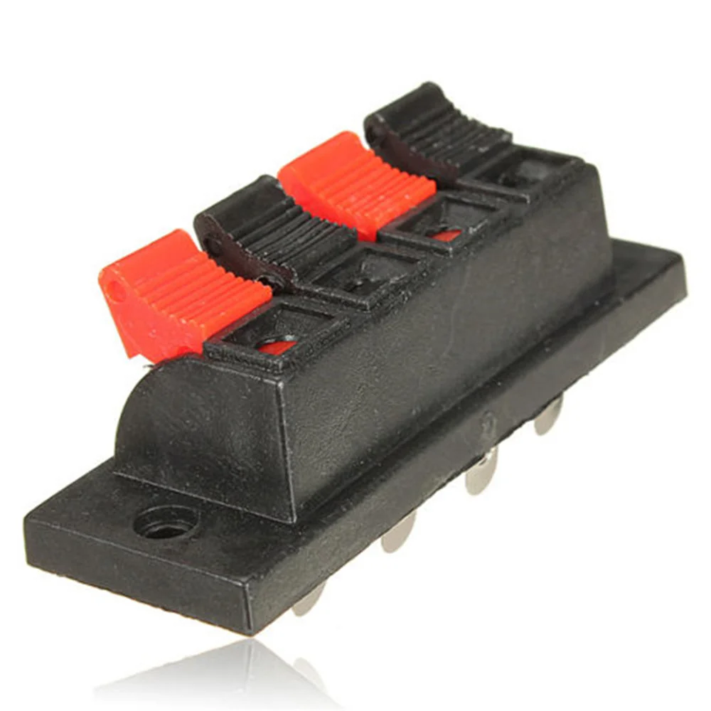 DIiymore 4 Way Spring Speaker Terminal Clip Push Release Connector Cable Terminals Strip Block WP4-10 50PCS/100PCS