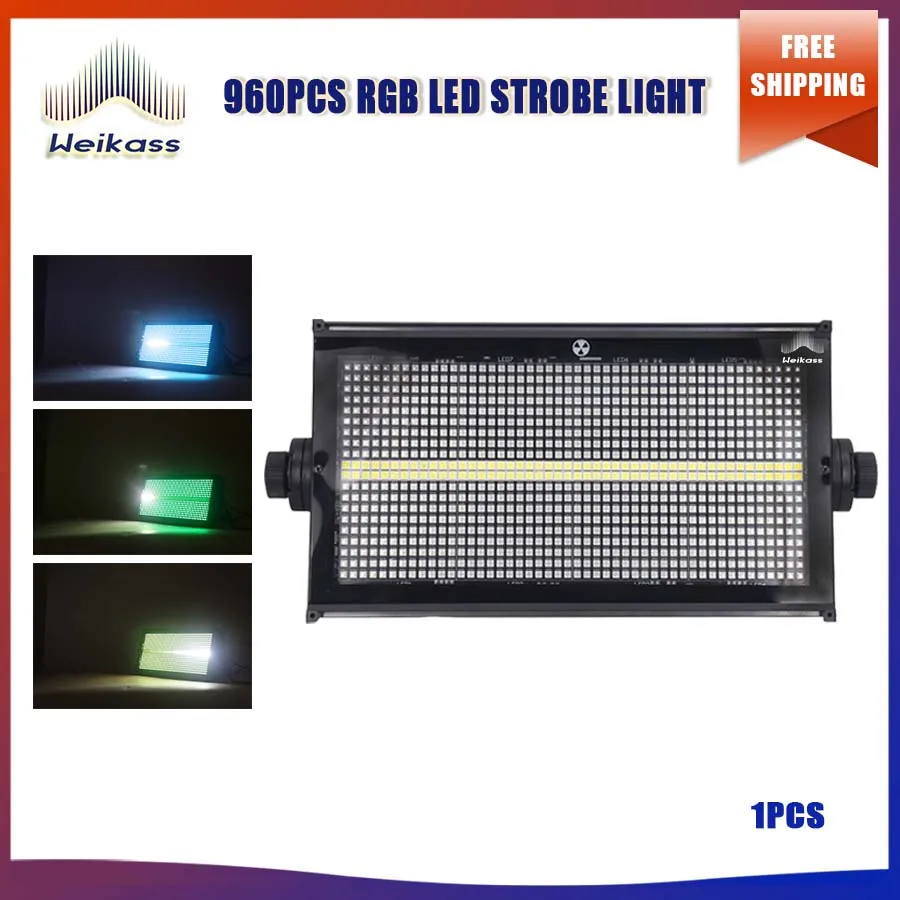 

No Tax 1pcs DMX 512 960pcs RGB LED Strobe Indoor Stage Lighting Master-Slave and Sound Control Segmented Flash Dj Disco