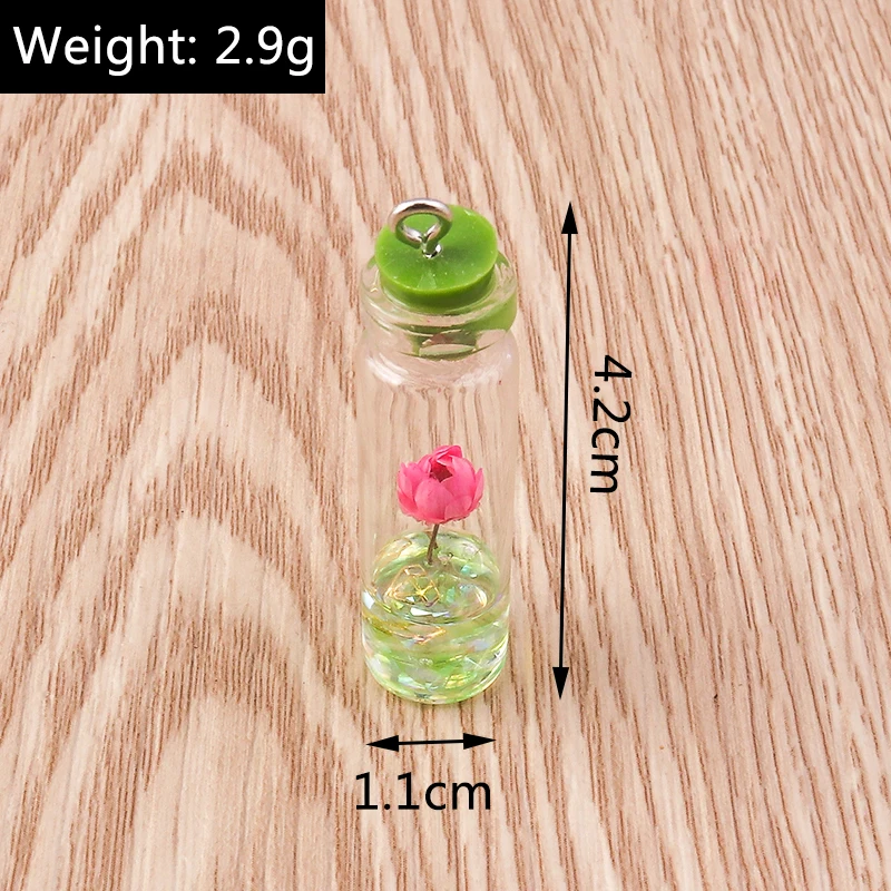 Tusember 10 Stück Glas-Wunschflaschen Bubble-Tea-Anhänger für Ohrringe Armbänder DIY Schlüsselanhänger Anhänger Schmuckherstellung Zubehör – Detail 23