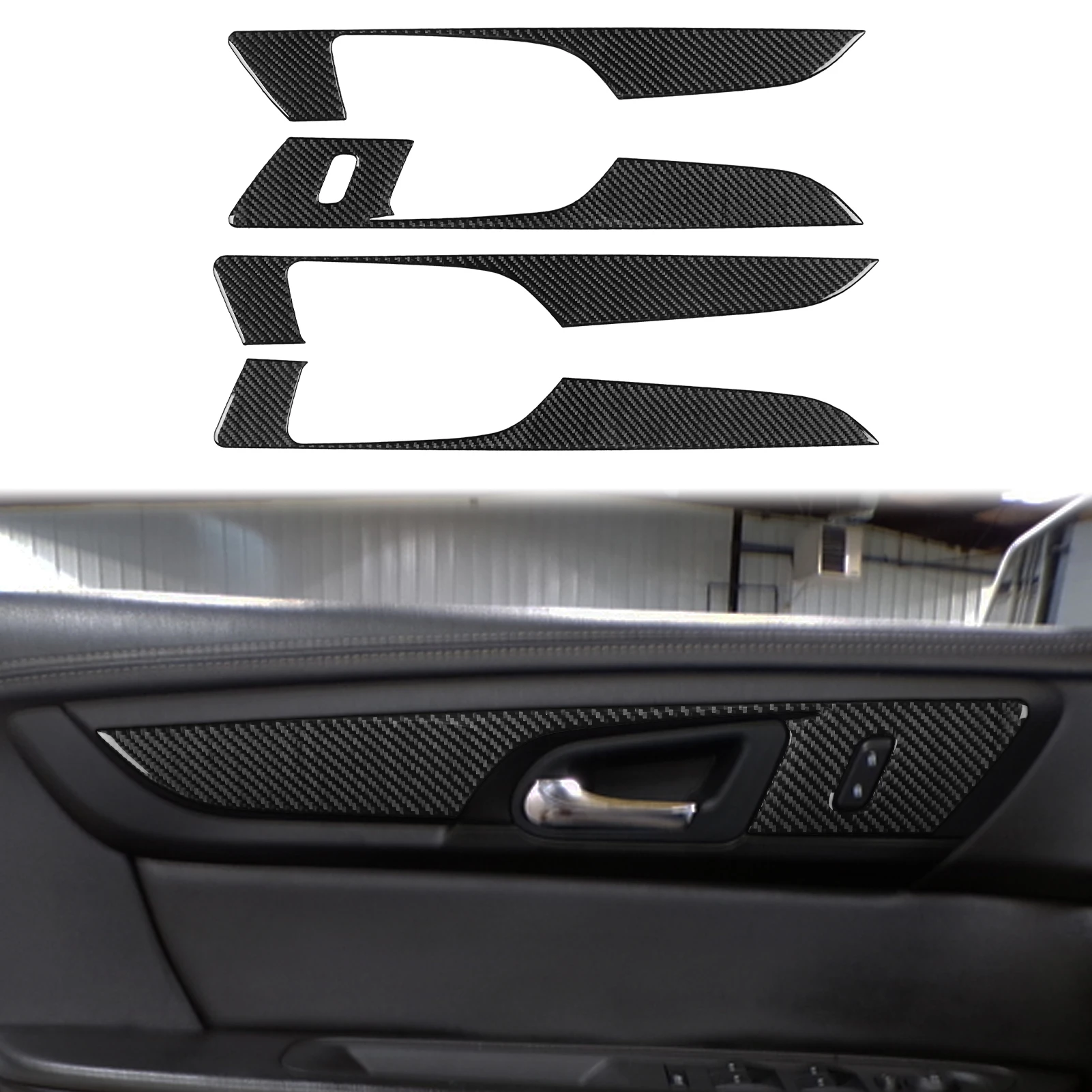 For Chevrolet Traverse 2013-2017 Carbon Fiber door handle set Panel Trim strip Car Accessories Interior Decorative Stickers