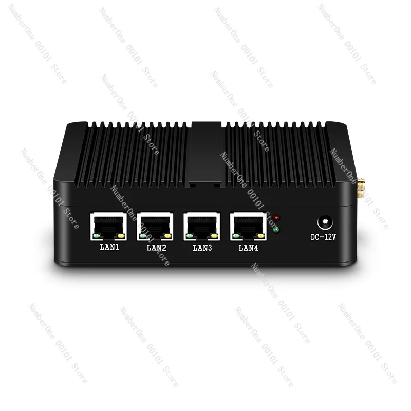 Quad network port, quad-core J1900 fanless mini industrial control host, Aikuai lede dual system soft routing