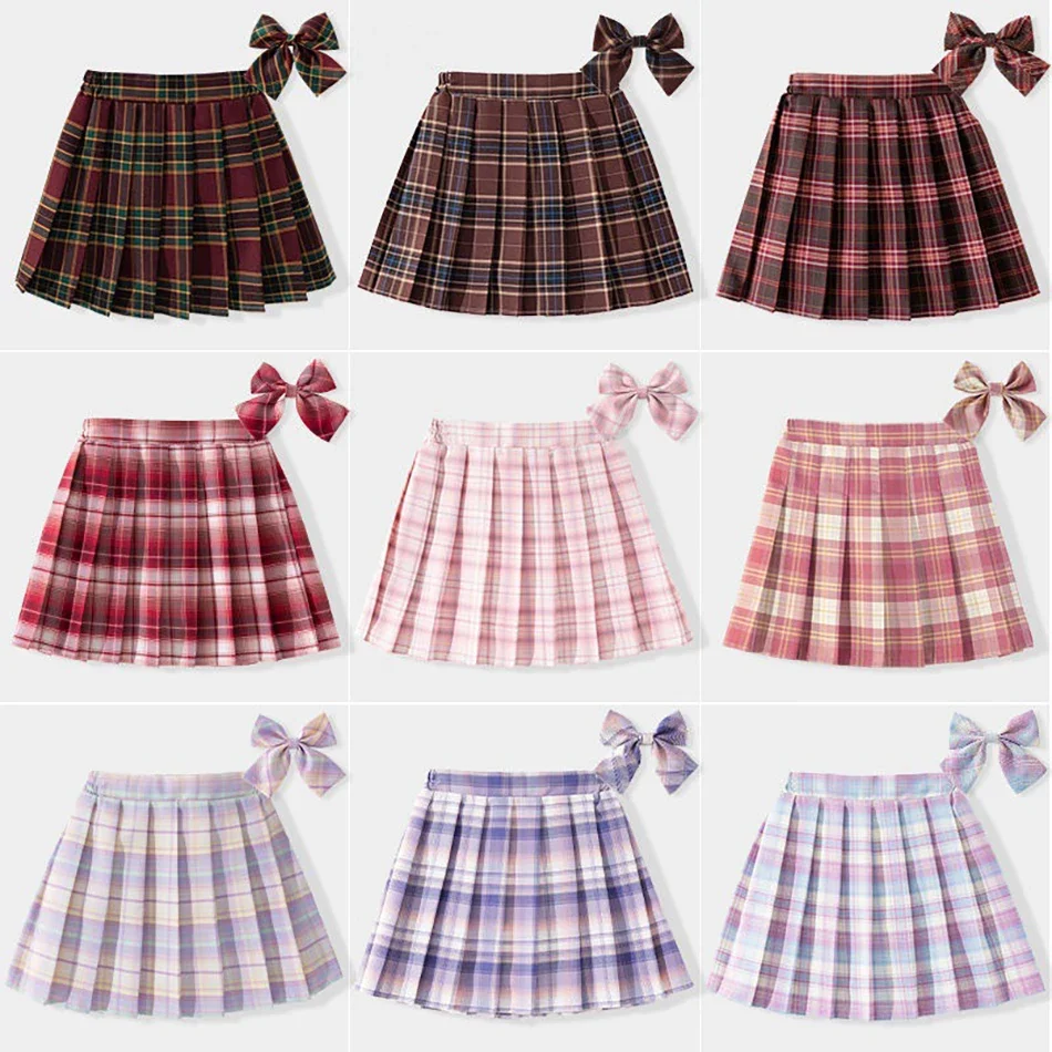 

Summer Baby Toddler Children Clothing School Uniform Plaid Girls Skirt Bottoming Princess Pleated Skirts Kids Short SKirt