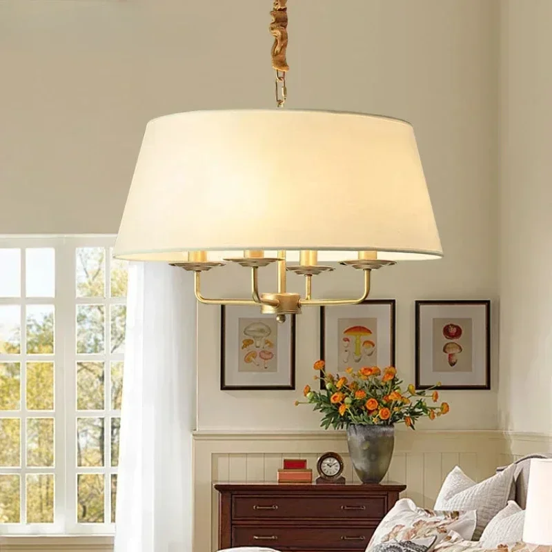 

Modern Ceiling Chandeliers Nordic Home Decor Led Lights Living Room Dining Bedroom Lightings Stylish Simplicity Fabric Lampshade
