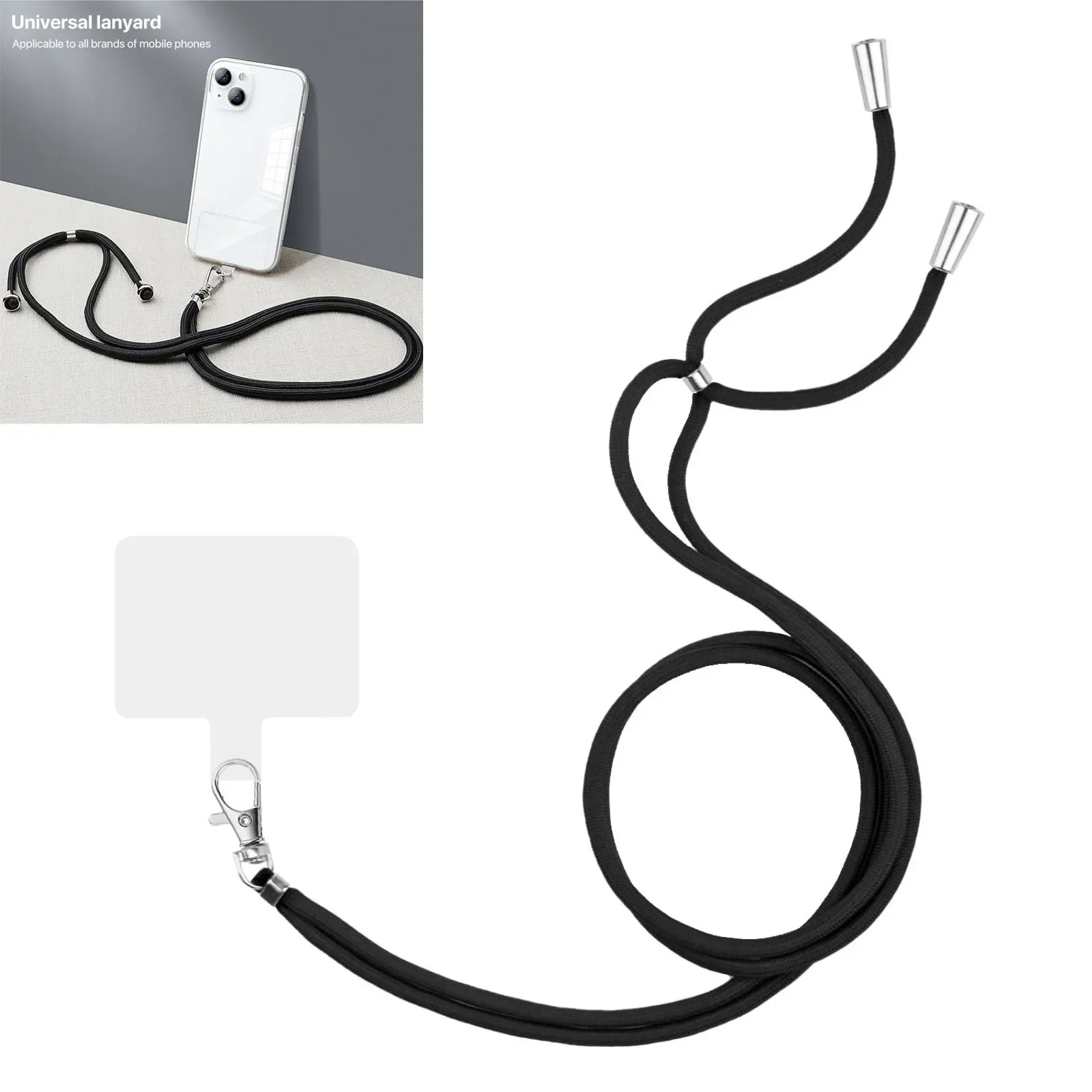 Adjustable Phone Lanyard Detachable Neck Cord Lanyard Strap Carabiner Compatible Pendant With Card For Mobile Key Fob Anti-lost