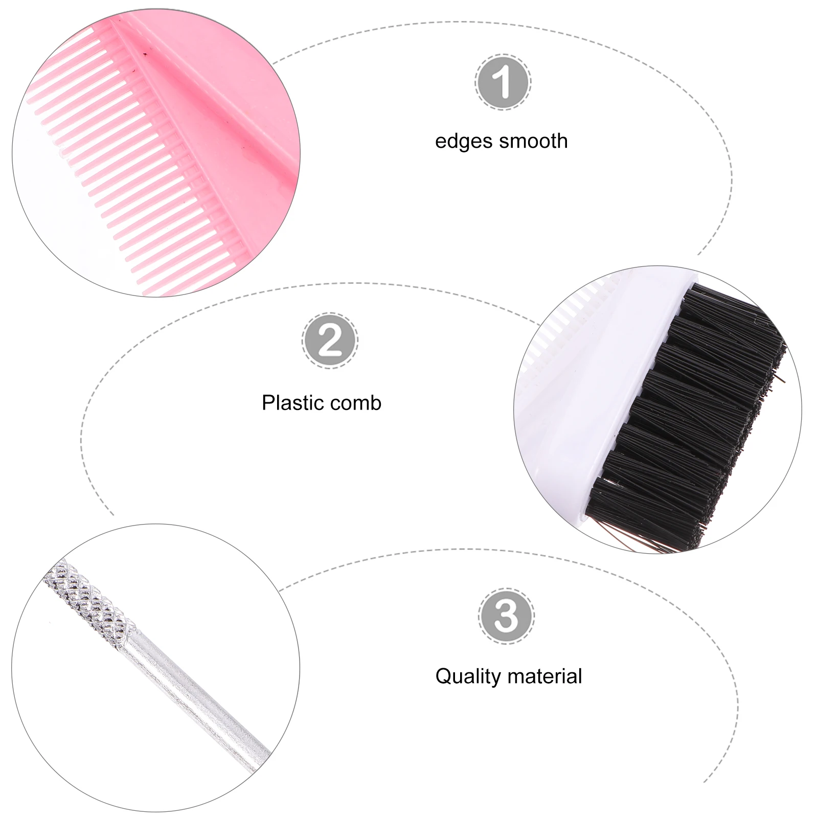 

3pcs Eyelash Comb Curler Eyebrow Brush Shaper Grooming Tool Double Head Styler Makeup Stainless Steel Handle Nylon
